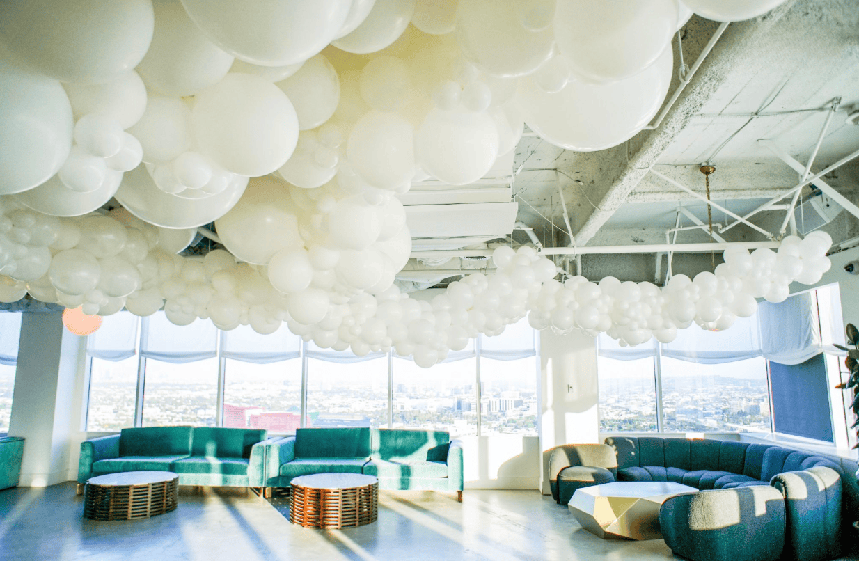 Cloud balloons at Soho House Los Angeles