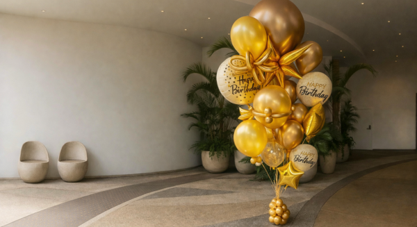 gold balloon bouquet delivery